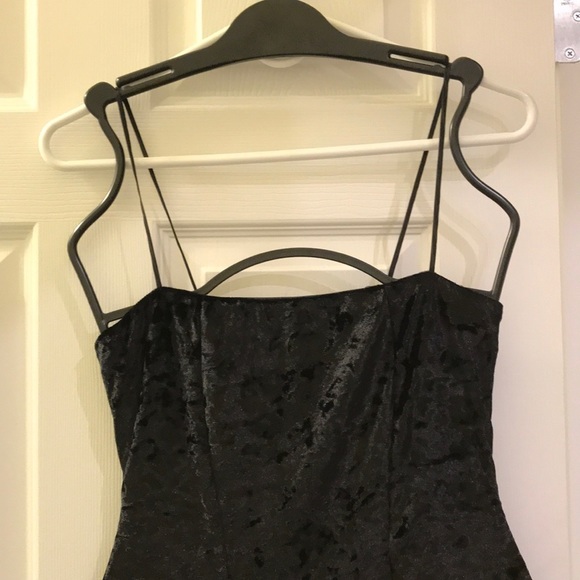 Size 2 💖 Likely Black Long Velvet Sexy Dress 💖 - Picture 3 of 8